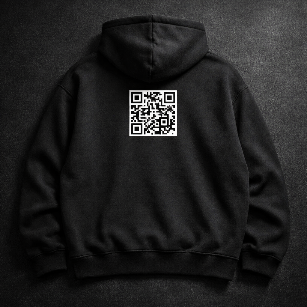 QR-Custom Message Oversized Hoodie
