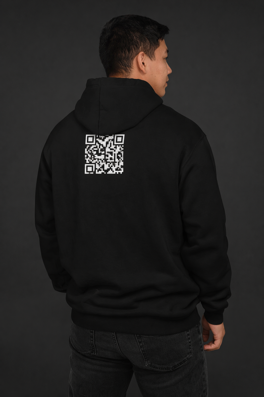 QR-Custom Message Oversized Hoodie